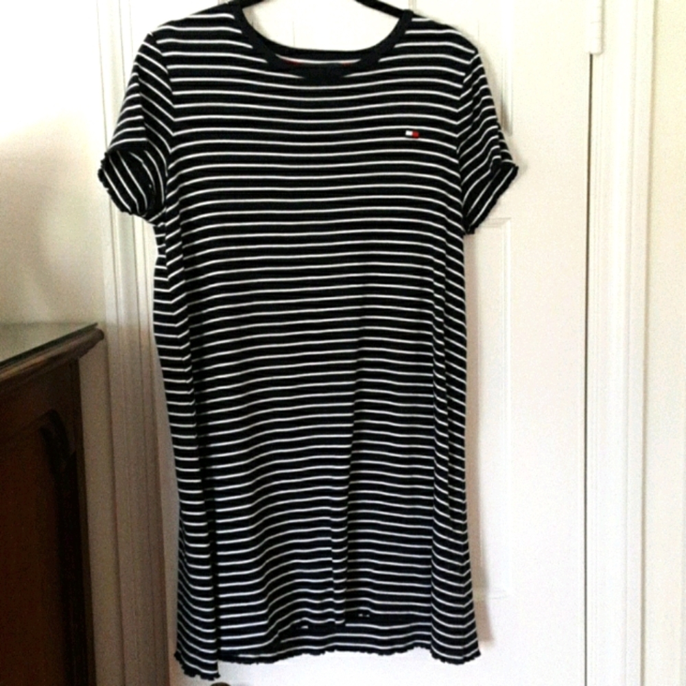 Tommy Hilfiger navy and white striped dress